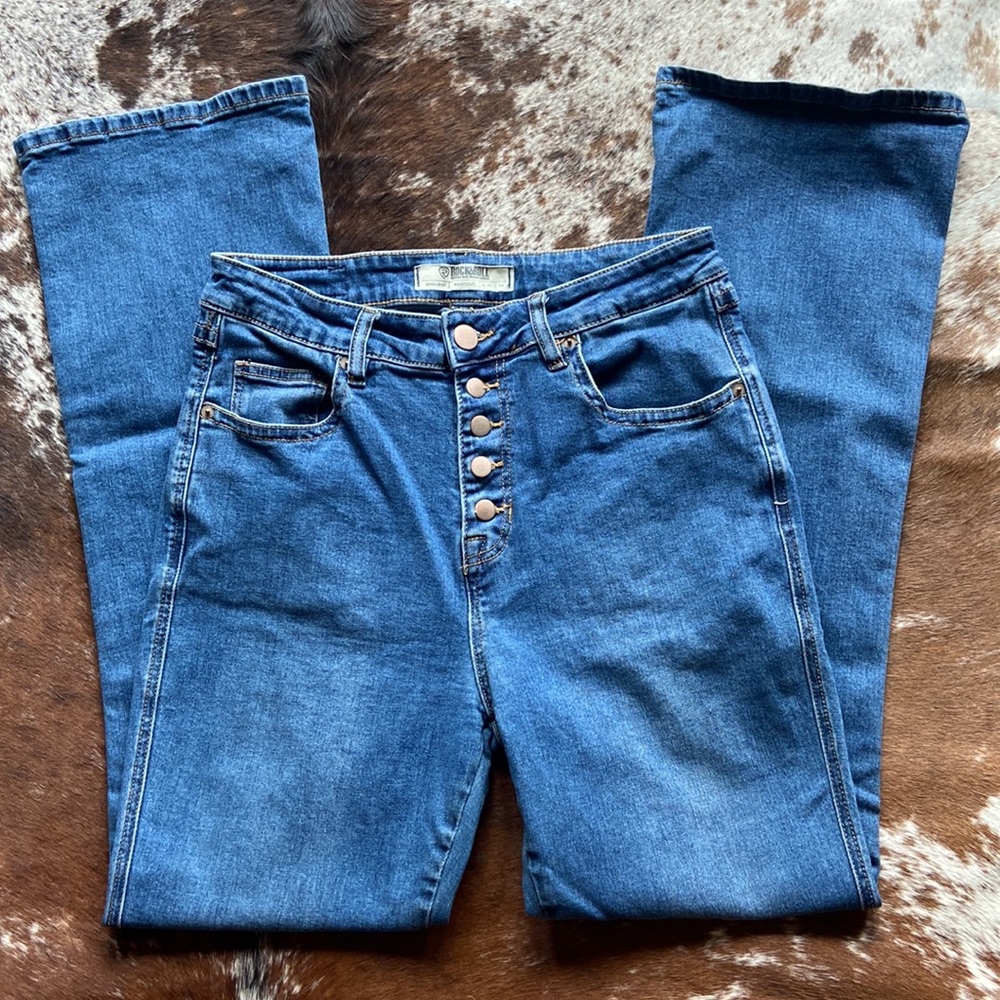 Rock & Roll high rise boot cut jeans.